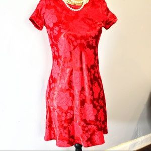 Vintage floral Satin Dress